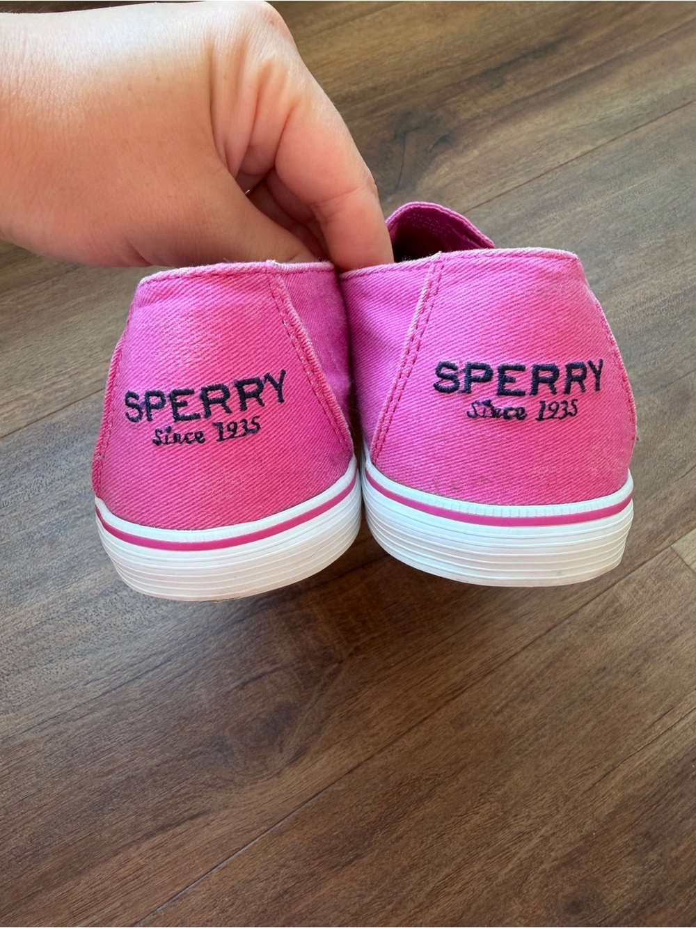 Sperry Pink Slip-On Canvas Loafers - Picture 7 of 9